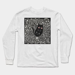 Cat on Flowers Long Sleeve T-Shirt